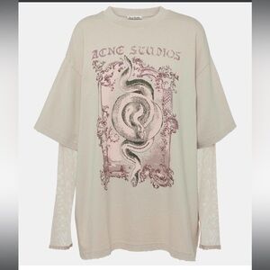 NWOT Acne Studios Edra layered printed cotton T-shirt Size S